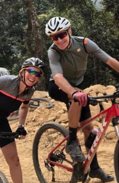 Philippa & Rob Middleton Cycling on the  tour with redspokes